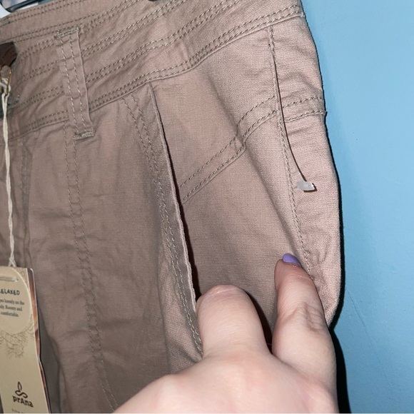 Prana Taylor Pant Mid Rise Straight Leg Khaki Size 10 - Picture 7 of 9